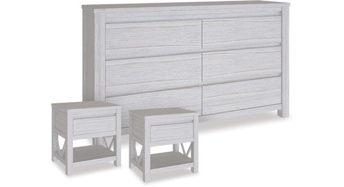 Coastal Dresser & 1 Drawer Bedsides x 2 
